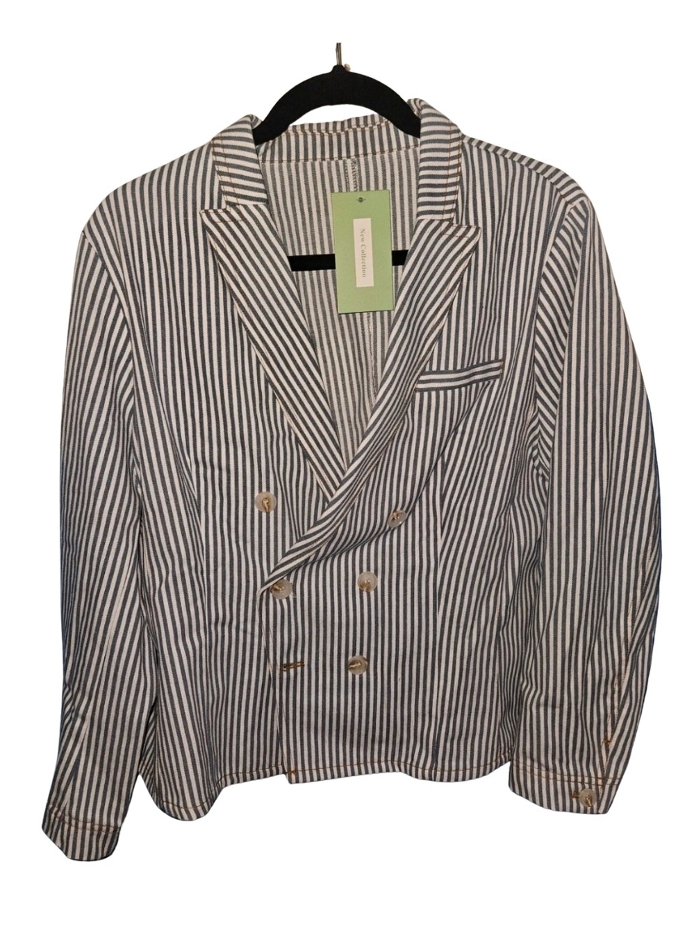 NWT Striped Double-Breasted Blazer Jacket - Coastal / Nautical Style